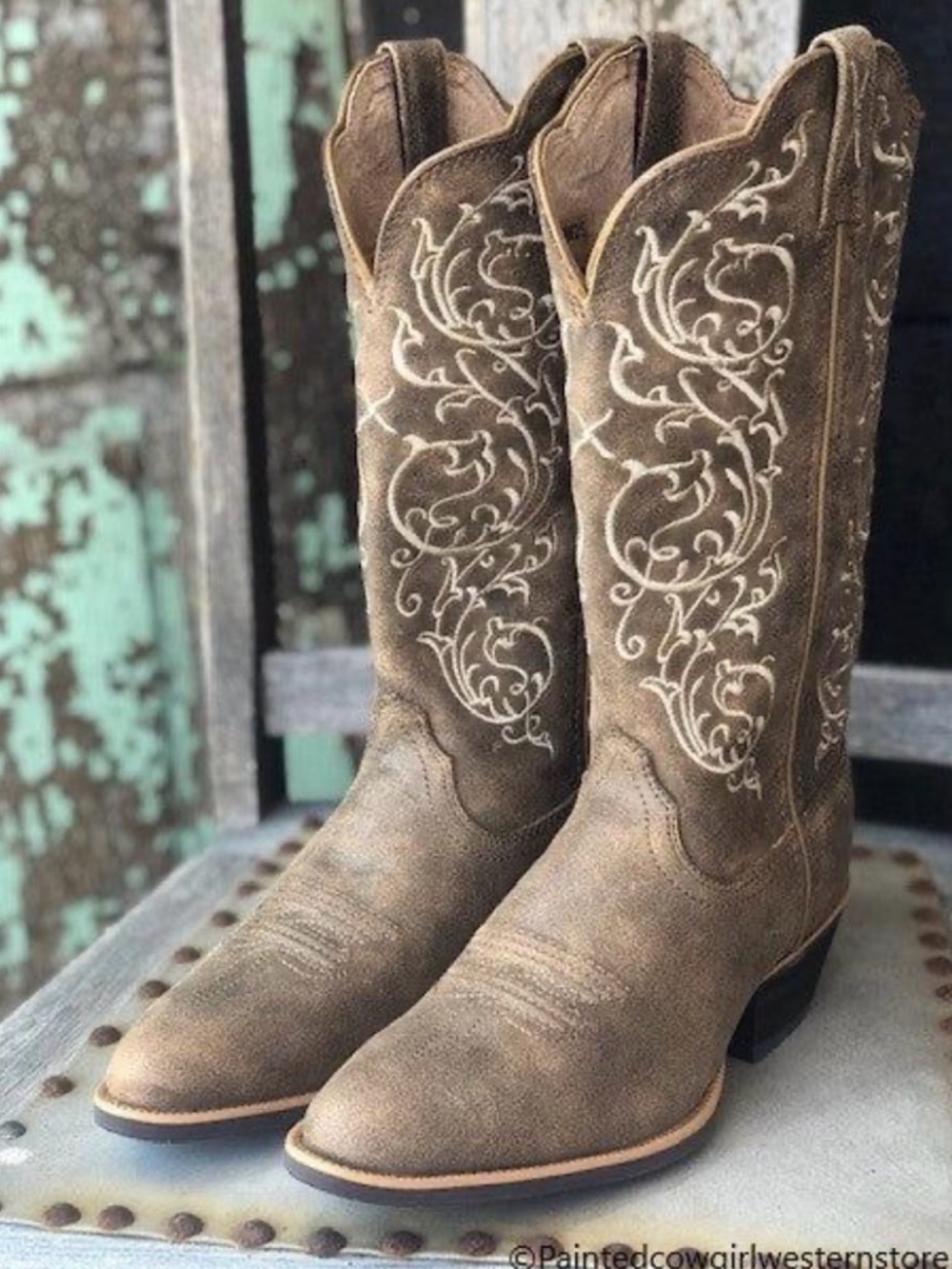 Twisted X Fancy Stitched Western Bomber Brown Cowgirl Festival Rodeo  Boots Sz 7